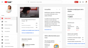 Tableau de bord de studio, l'outil statistique de Youtube