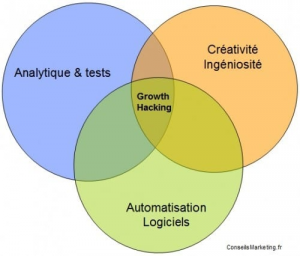 Schéma illustrant ce qu'est le growth hacking