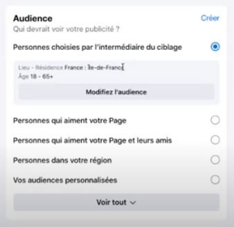 votre audience pour publication sponsorisée facebook