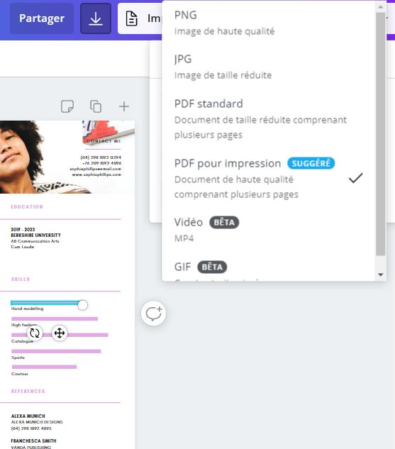 créer et télécharger votre cv en ligne