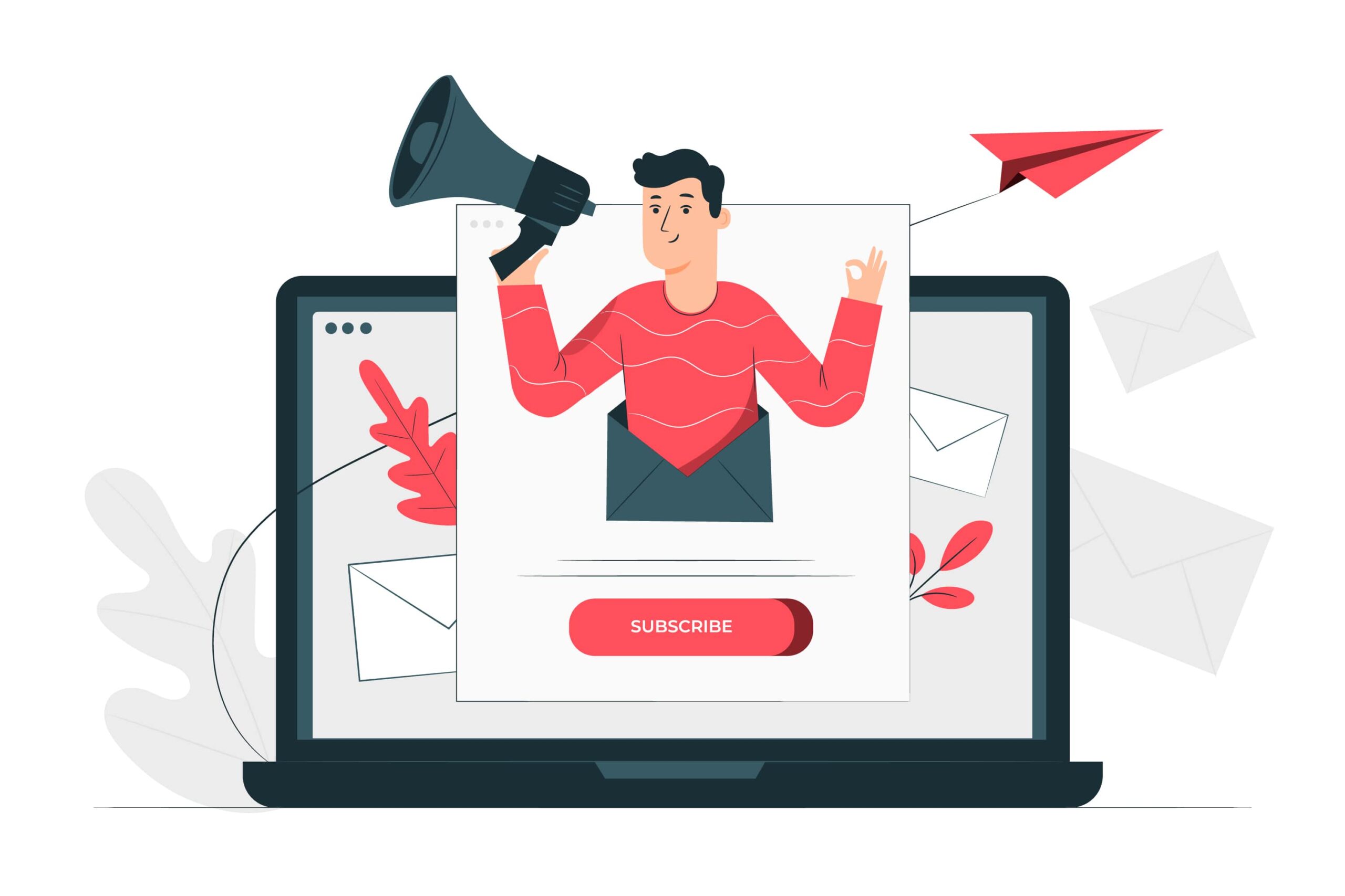 Illustration d'abonnement à une newsletter en ligne