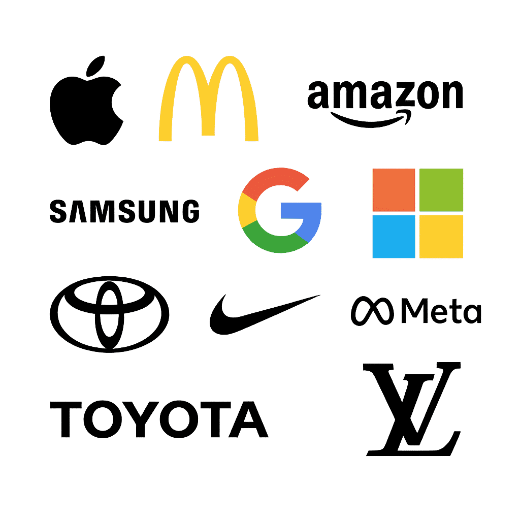 Logos de grandes marques internationales célèbres