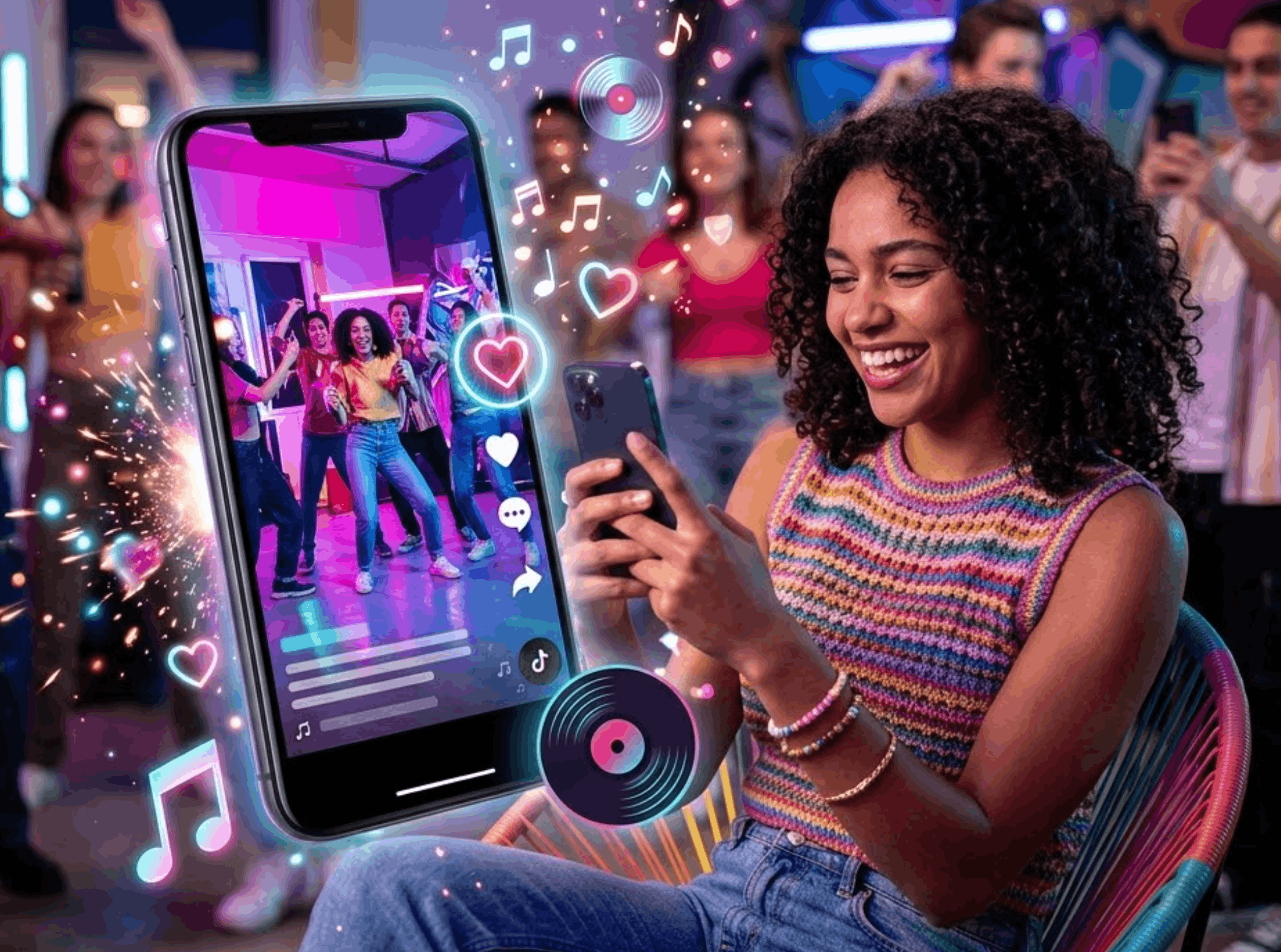 femme qui publie une vidéo sur tiktok