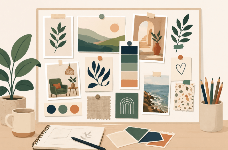 illustration d'un moodboard